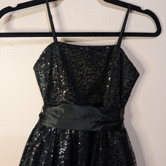 Girls Pink And Black Sequin And Tulle Special Event Party Dress Size 8 - Picture 4 of 9